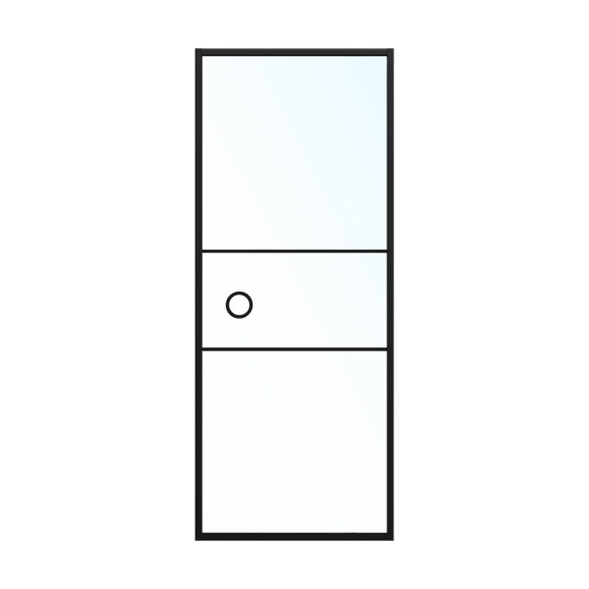 Binnendeur Skantrae SSL XS 14901 Blank Glas Zwart Gelakt